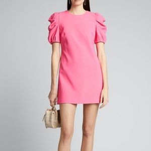 Alice + Olivia - Hanita Short Puff Sleeve Shift Dress in Wild Pink